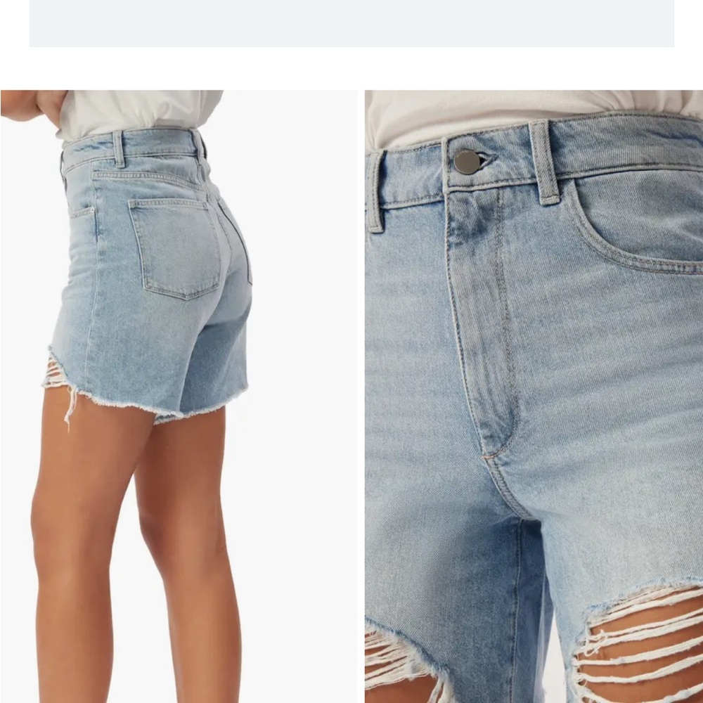 DL1961 Light Blue Distressed Jean Shorts